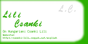 lili csanki business card